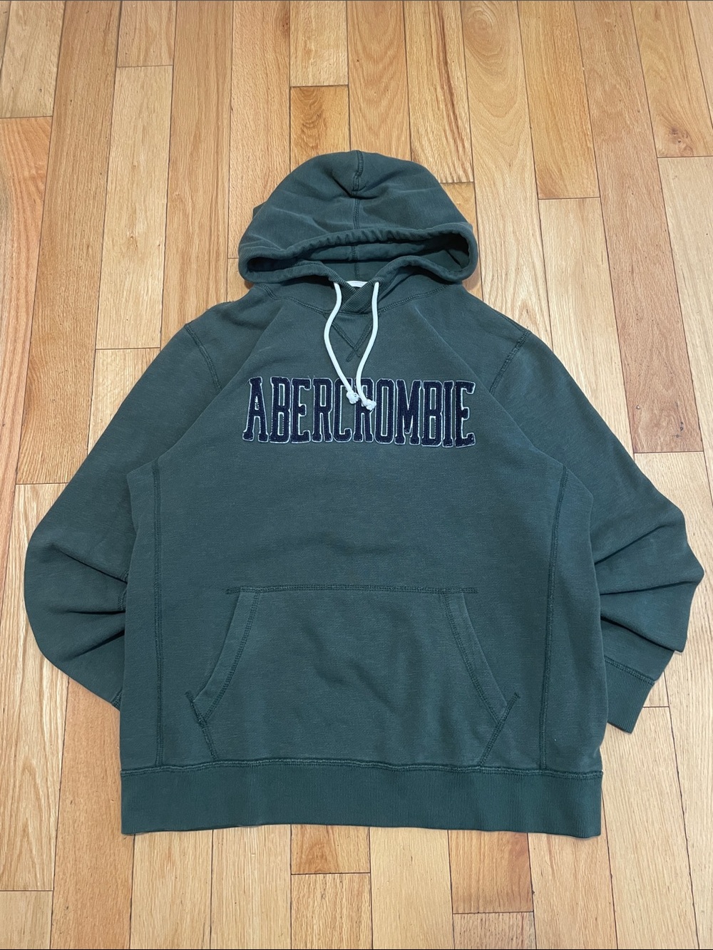 Abercrombie & Fitch Olive Green Hoodie with Embroidered Logo
